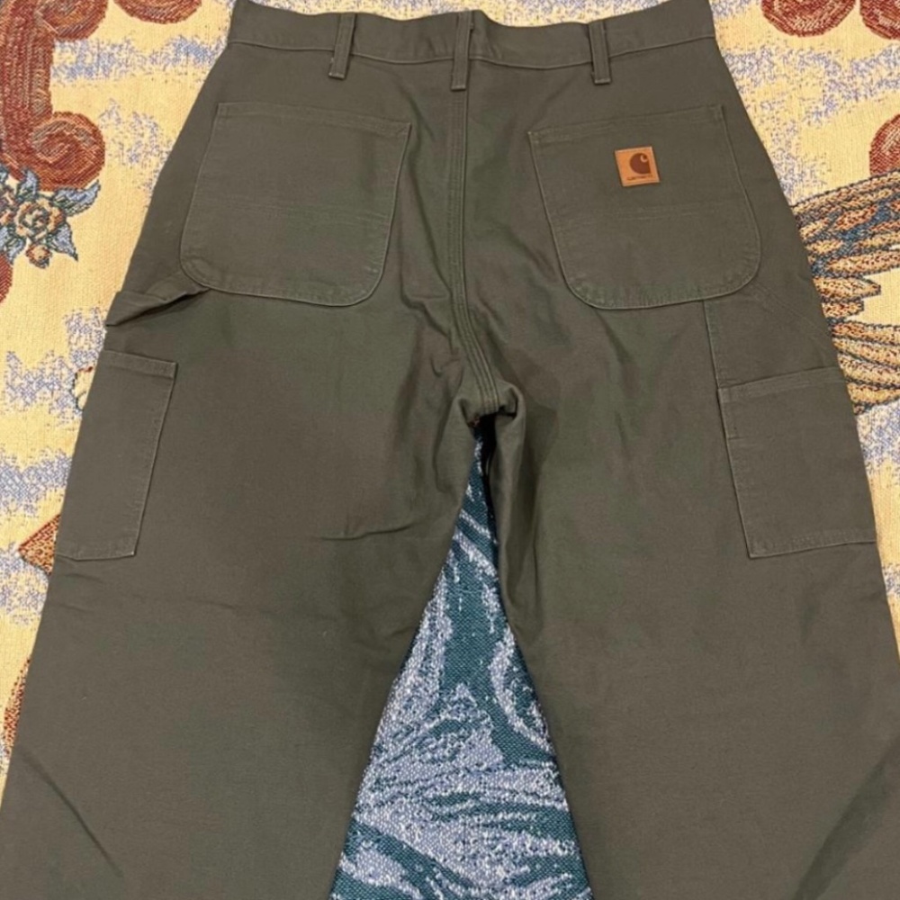 FLANNEL LINED CARHARTT CANVAS PANTS 34x30